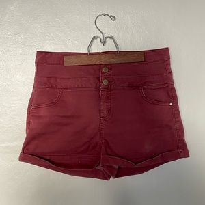 Tinseltown Maroon/Red Shorts with 3 Buttons
